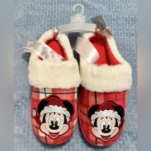 Disney Red Plaid Mickey Mouse Slippers women’s